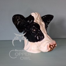 Hand Painted Friesian Cow Storage Jar / Flower Vase in Black & White