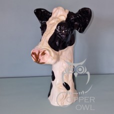 Hand Painted Friesian Cow Flower Vase in Black & White